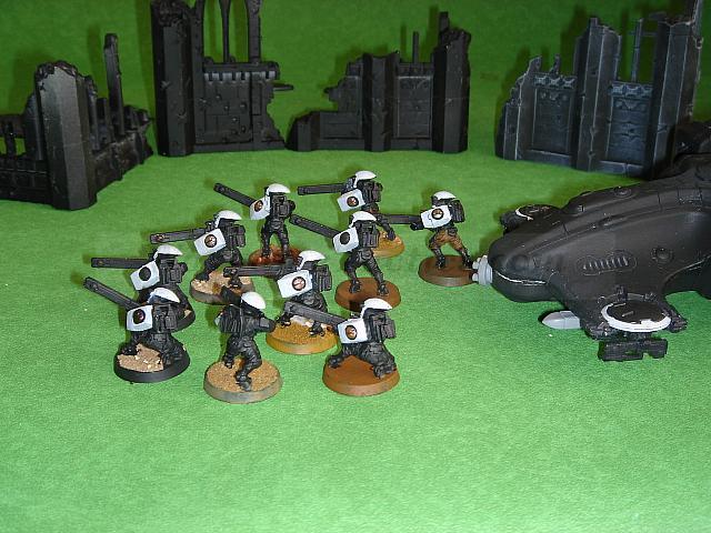 40k Tau Fire Warriors & Devil Fist Troop Transporter