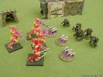 Warhammer 40k Tyranid Warriors face Ork Hard Boyz